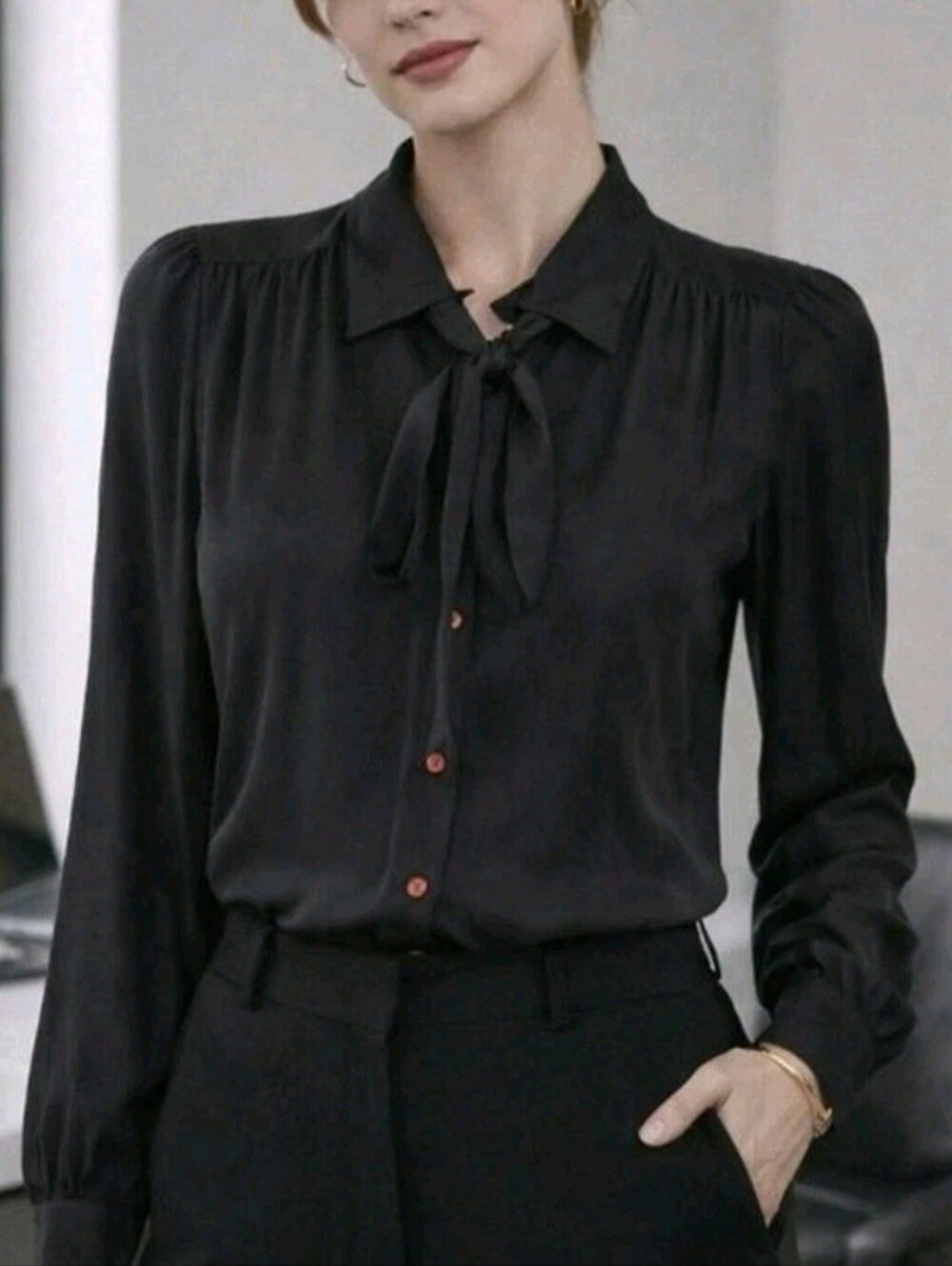 Vintage 100% Silk Jack Mulqueen Etheral‎ Romantic Goth Button Up Shirt, Sz 6